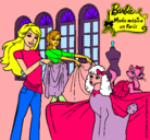 Dibujo Barbie y su amiga mirando ropa pintado por DeNySuKa
