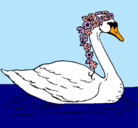 Dibujo Cisne con flores pintado por Gerard