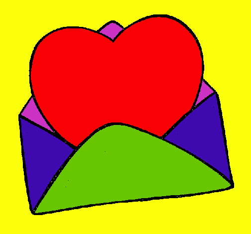 Dibujo Corazón en un sobre pintado por safki