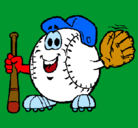 Dibujo Bola de béisbol pintado por dennis