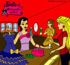 Dibujo Barbie en una tienda de ropa pintado por princessa9