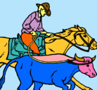 Dibujo Vaquero y vaca pintado por joshy