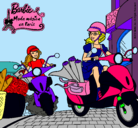 Dibujo Barbie y su amiga en moto pintado por esrefy