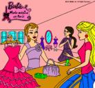Dibujo Barbie en una tienda de ropa pintado por leila