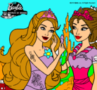 Dibujo Barbie se despiede de la reina sirena pintado por mariai