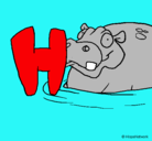 Dibujo Hipopótamo pintado por hhhh