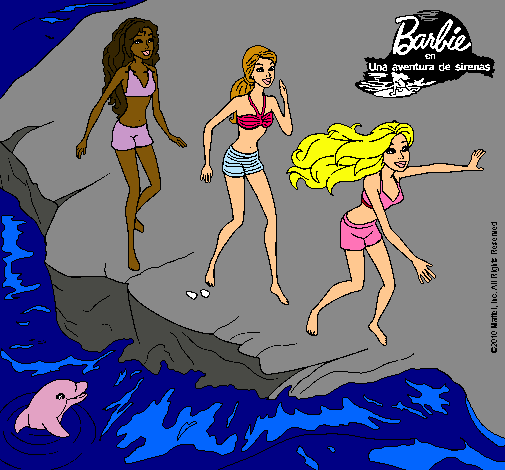 Barbie y sus amigas en la playa