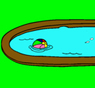 Dibujo Pelota en la piscina pintado por superliss