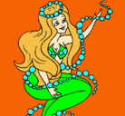 Dibujo Sirena entre burbujas pintado por Adelita