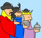 Dibujo Los Reyes Magos 3 pintado por meme