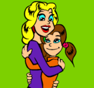 Dibujo Madre e hija abrazadas pintado por safki