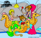 Dibujo Sirenas y caballitos de mar pintado por airun