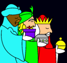 Dibujo Los Reyes Magos 3 pintado por baili