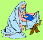 Dibujo Nacimiento del niño Jesús pintado por alejandrita
