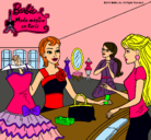Dibujo Barbie en una tienda de ropa pintado por ana90