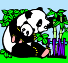 Dibujo Mama panda pintado por aimee