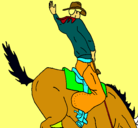 Dibujo Vaquero en caballo pintado por 2222