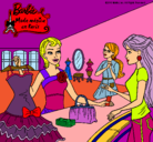 Dibujo Barbie en una tienda de ropa pintado por rops