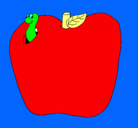 Dibujo Gusano en la fruta pintado por gusiluz