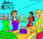 Dibujo Barbie en una tienda de ropa pintado por NATI88