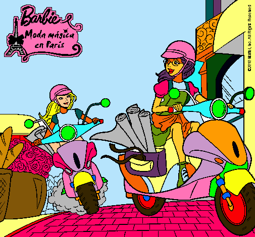 Barbie y su amiga en moto