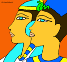 Dibujo Ramsés y Nefertiti pintado por sergioo