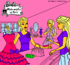 Dibujo Barbie en una tienda de ropa pintado por luaana