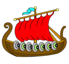 Dibujo Barco vikingo pintado por facu