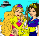 Dibujo Barbie se despiede de la reina sirena pintado por pierina 