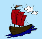 Dibujo Barco velero pintado por BRAT