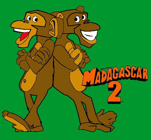 Dibujo Madagascar 2 Manson y Phil 2 pintado por princess91