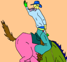 Dibujo Vaquero en caballo pintado por jozhi