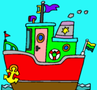 Dibujo Barco con ancla pintado por isaac-molon