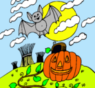 Dibujo Paisaje de Halloween pintado por kristi