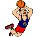 Dibujo Mate pintado por baloncesto