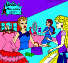 Dibujo Barbie en una tienda de ropa pintado por sharon