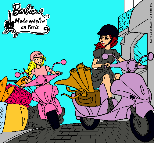 Barbie y su amiga en moto