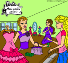 Dibujo Barbie en una tienda de ropa pintado por Candida