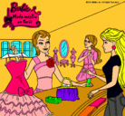 Dibujo Barbie en una tienda de ropa pintado por jocolo
