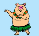 Dibujo Cerdo hawaiano pintado por shelsy