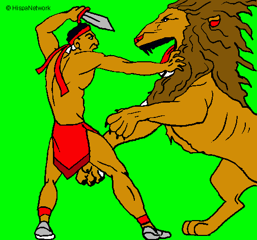 Gladiador contra león