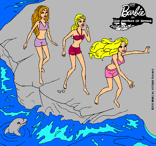 Barbie y sus amigas en la playa