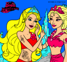 Dibujo Barbie se despiede de la reina sirena pintado por ximo