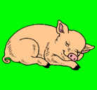 Dibujo Cerdo durmiendo pintado por JuaniKapo