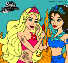 Dibujo Barbie se despiede de la reina sirena pintado por chaima