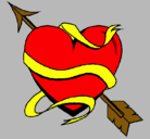 Dibujo Corazón con flecha pintado por beo1