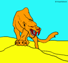 Dibujo Tigre con afilados colmillos pintado por jake
