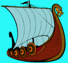 Dibujo Barco vikingo pintado por nArNiA