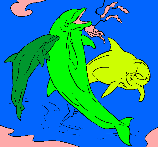 Dibujo Delfines jugando pintado por tbmobm
