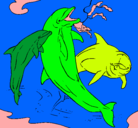 Dibujo Delfines jugando pintado por tbmobm